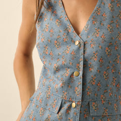 In Bloom Denim Romper