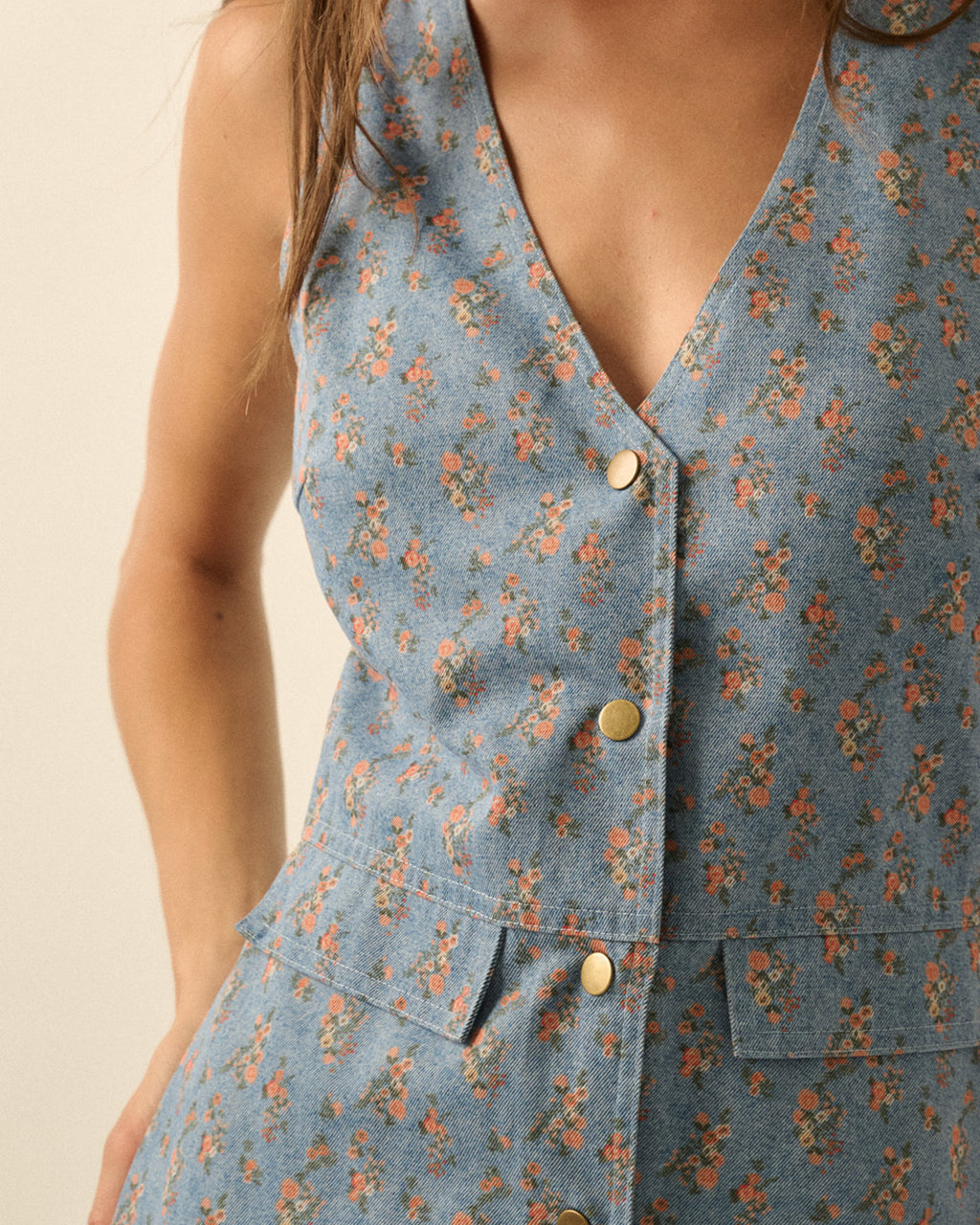 In Bloom Denim Romper