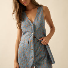 In Bloom Denim Romper