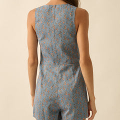 In Bloom Denim Romper