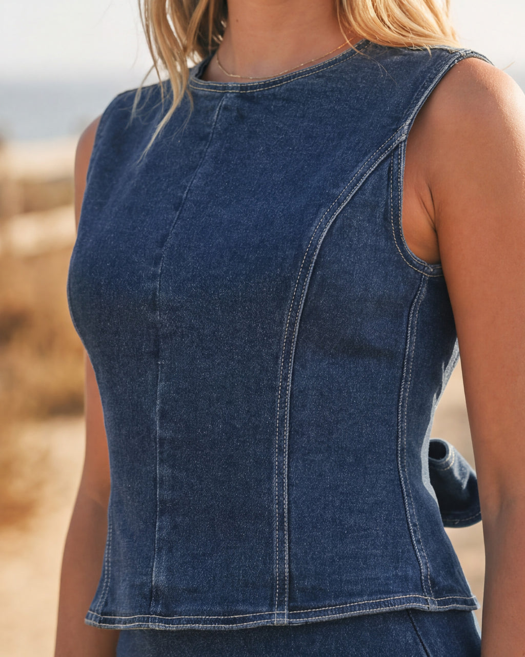 Denim Tie Back Tank