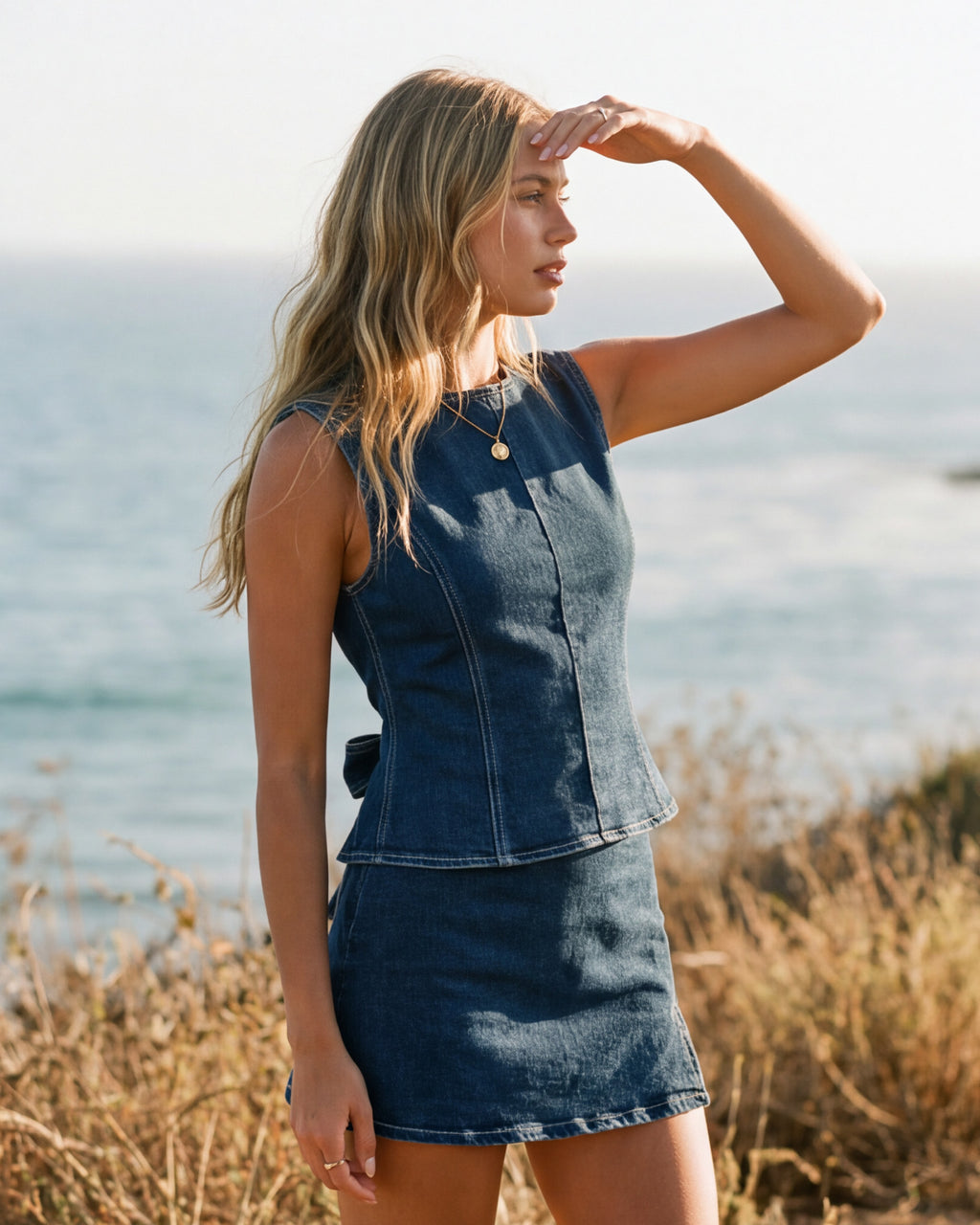 Dark Wash Denim Skort