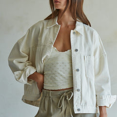 Cream Denim Jacket