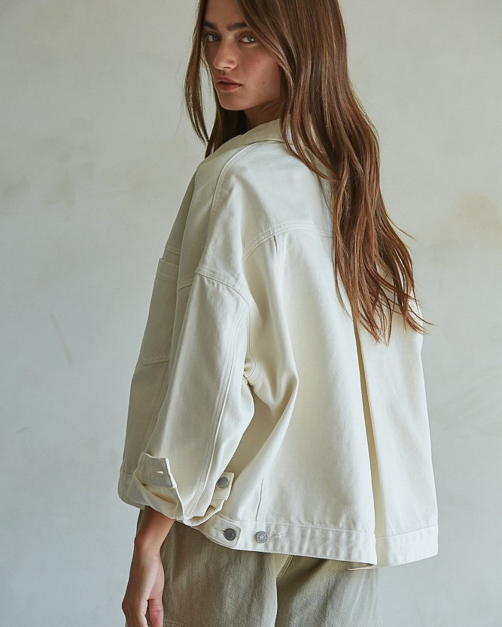 Cream Denim Jacket
