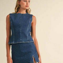 Denim Tie Back Tank