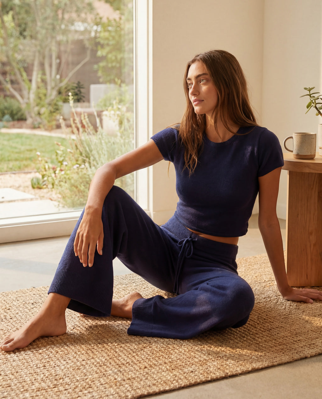 Wellness Wide Leg Lounge Pant | Navy