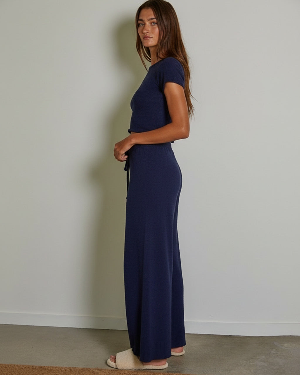 Women’s wide leg lounge pants high-rise fit
