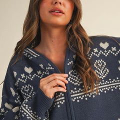 Chalet Knit Zip Hoodie | Denim