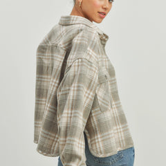 Cozy Girl Szn Cropped Flannel Shacket