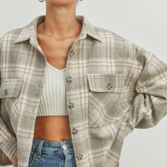 Cozy Girl Szn Cropped Flannel Shacket