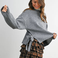 Side-Tie Classic Crew Knit