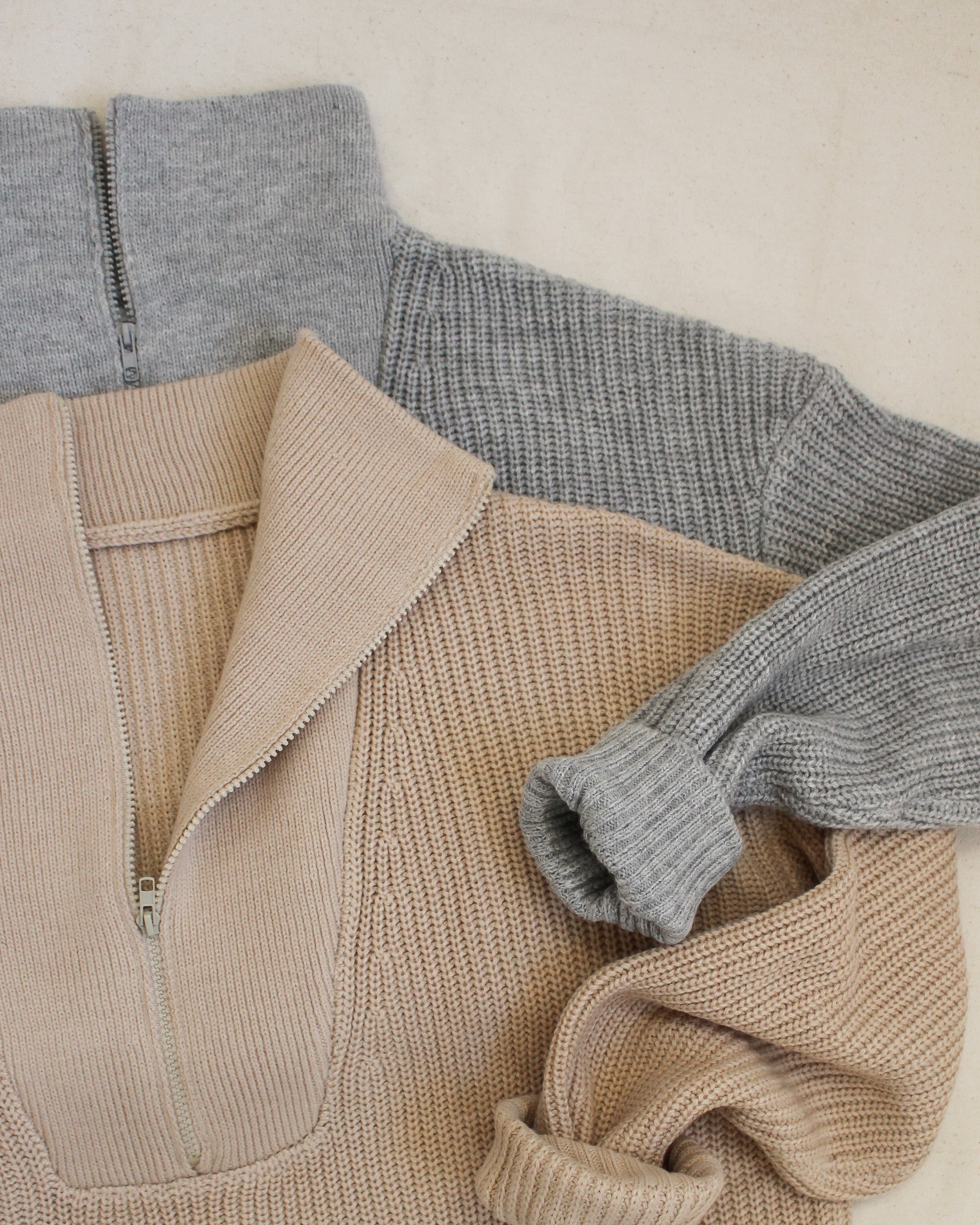 Slow Sundays Half Zip Sweater | Tan