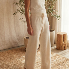 Wellness Wide Leg Lounge Pant | Ivory