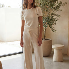 Wellness Wide Leg Lounge Pant | Ivory