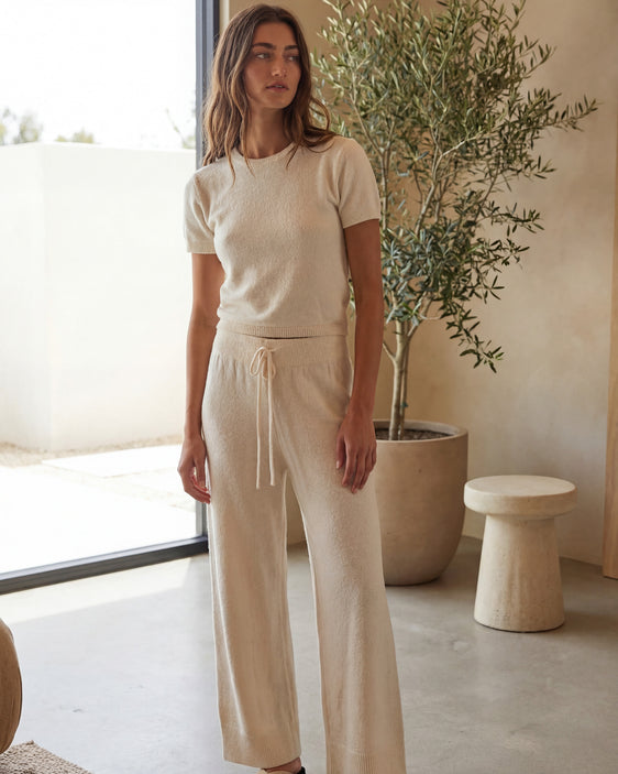 Wellness Wide Leg Lounge Pant | Ivory
