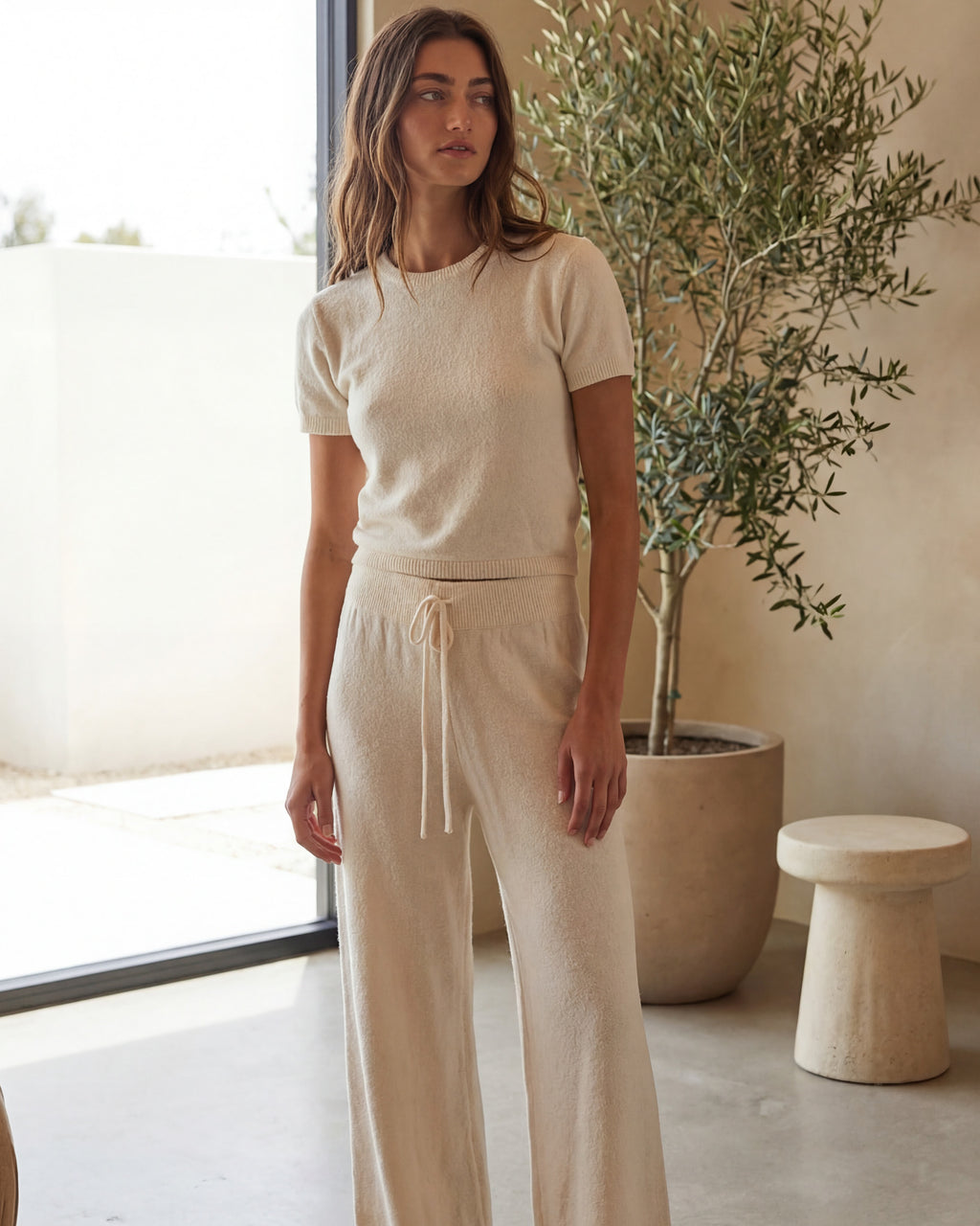 Wellness Knit Tee | Ivory
