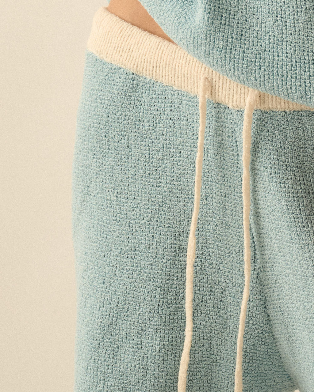 Stay Awhile Knit Drawstring Shorts | Sky Blue