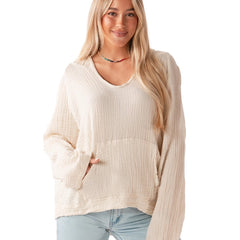 Coastline Cotton Hoodie | Cream