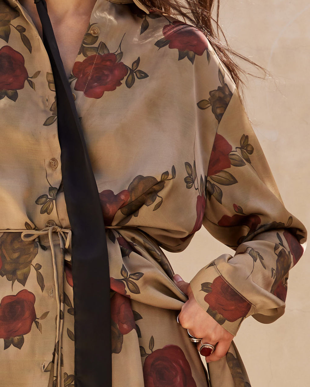 Autumn Rose Satin Romper