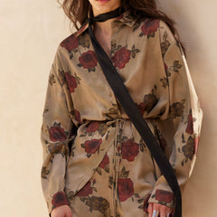 Autumn Rose Satin Romper