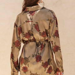 Autumn Rose Satin Romper