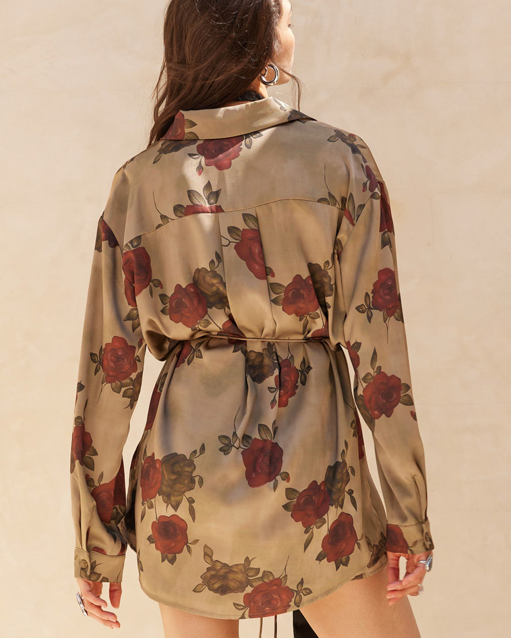 Autumn Rose Satin Romper