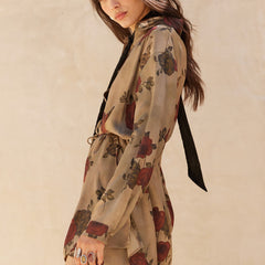 Autumn Rose Satin Romper