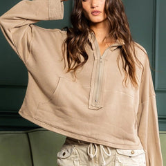 Always Comfy Cropped Quarter Zip