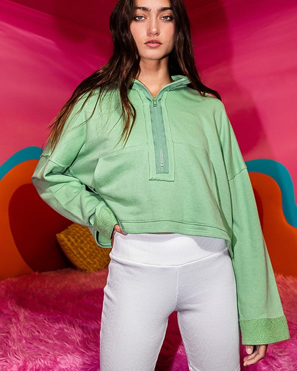 Always Comfy Cropped Quarter Zip