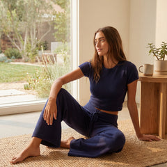 Wellness Knit Tee | Navy