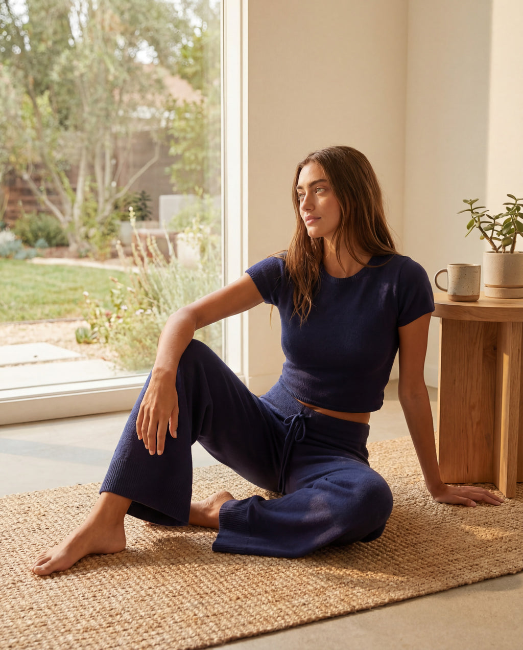 Wellness Knit Tee | Navy