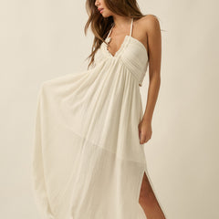 Golden Hour Halter Dress