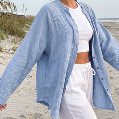 Barefoot Mornings Button Down | Blue