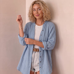 Barefoot Mornings Button Down | Blue