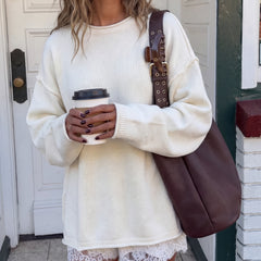 Stay Awhile Oversized Sweater | Ivory