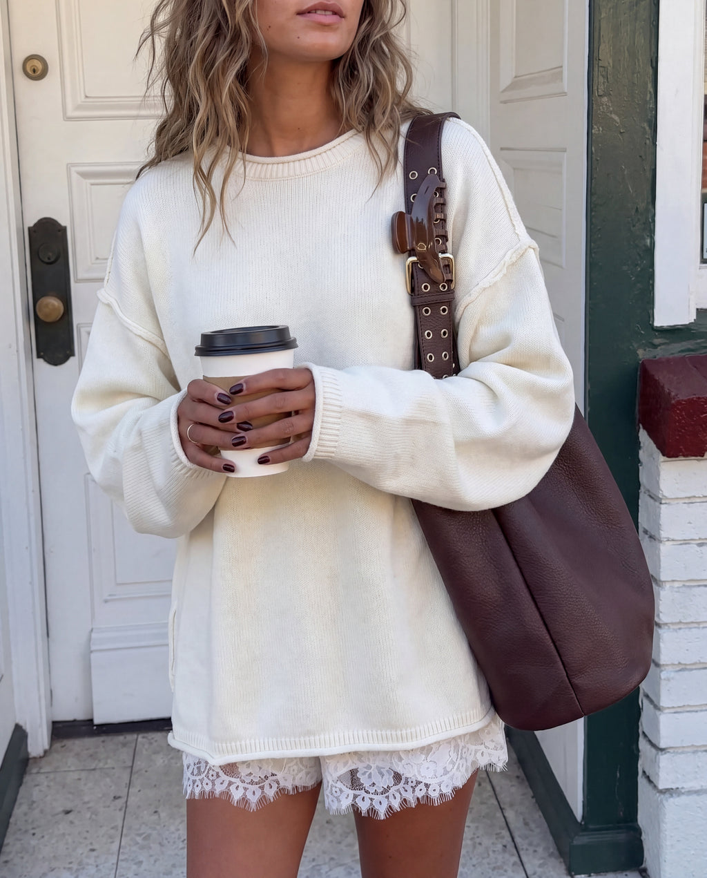 Stay Awhile Oversized Sweater | Ivory