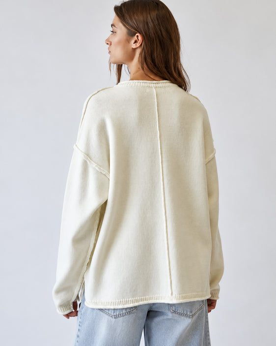 Stay Awhile Oversized Sweater | Ivory