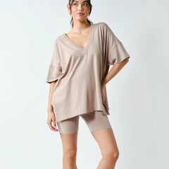Slow Mornings Short Set | Taupe