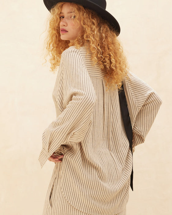 Salt Air Stripe Button Down | Oatmeal