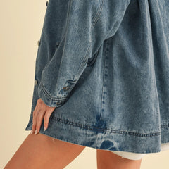 Contrast Collar Denim Jacket