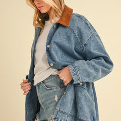 Contrast Collar Denim Jacket