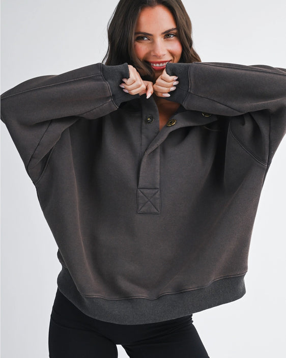 The Usual Oversized Pullover | Charcoal