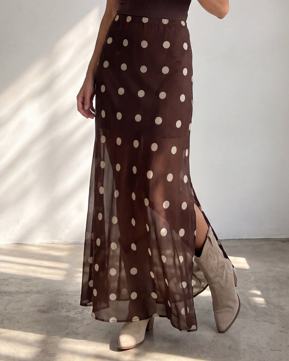 On The Dot Maxi Skirt