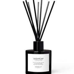 Luxury Nightcap reed diffuser with dark rum, black plum, and tonka fragrance