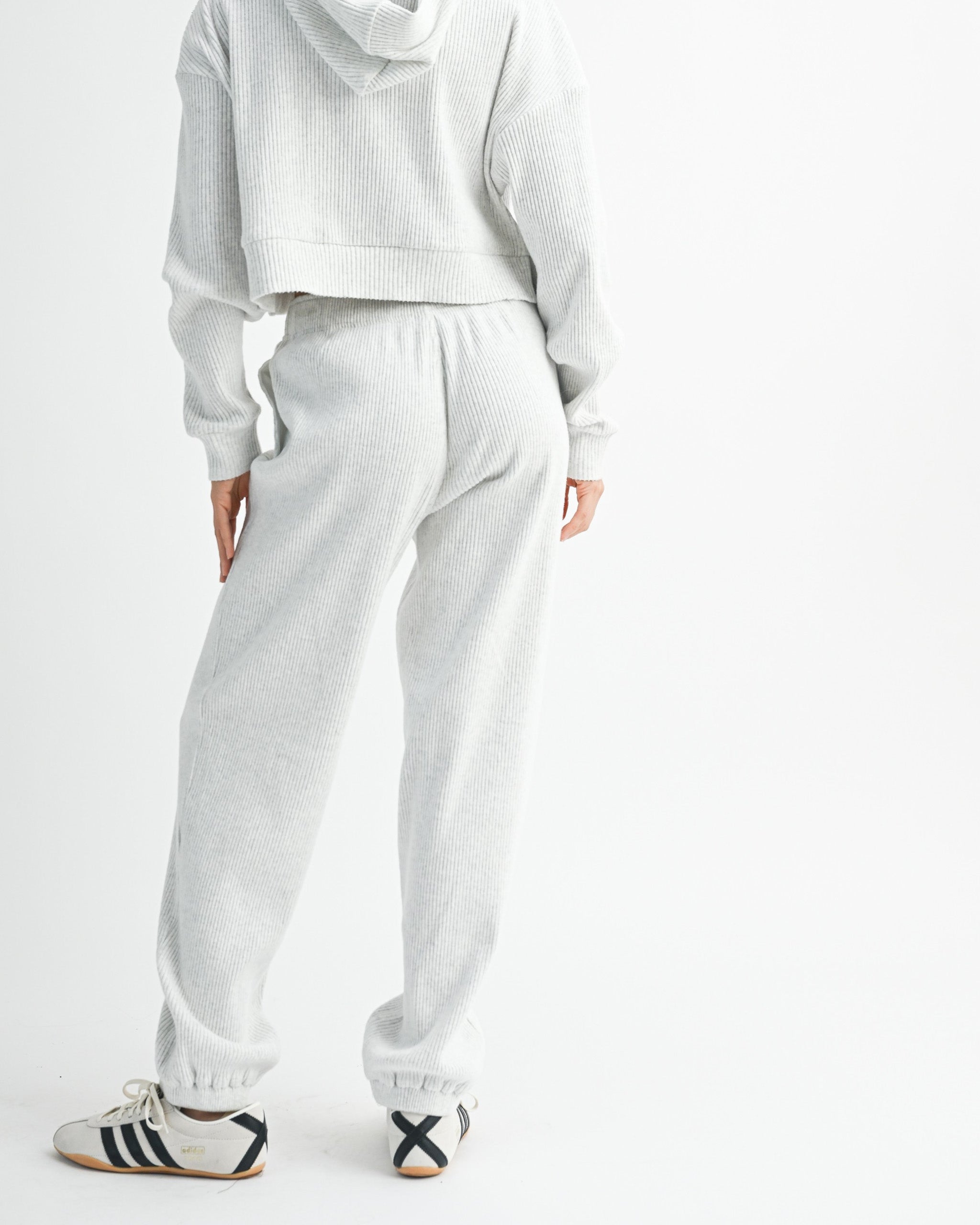 matching ribbed sweats for cozy loungewear outfit