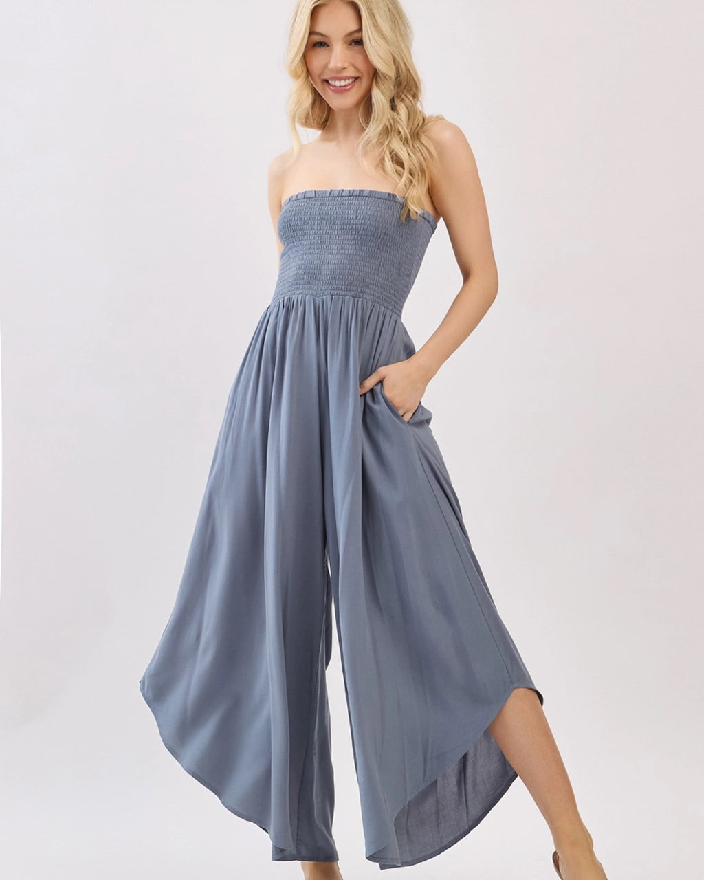 Soleil Strapless Jumpsuit | Slate