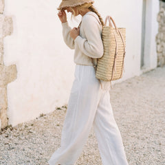 Straw Basket Backpack