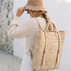 Straw Basket Backpack