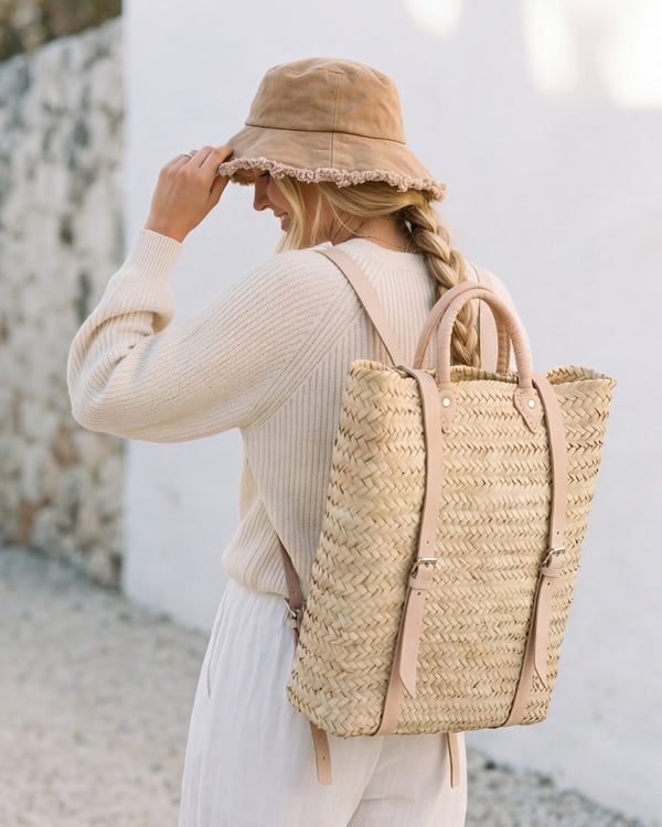 Straw Basket Backpack