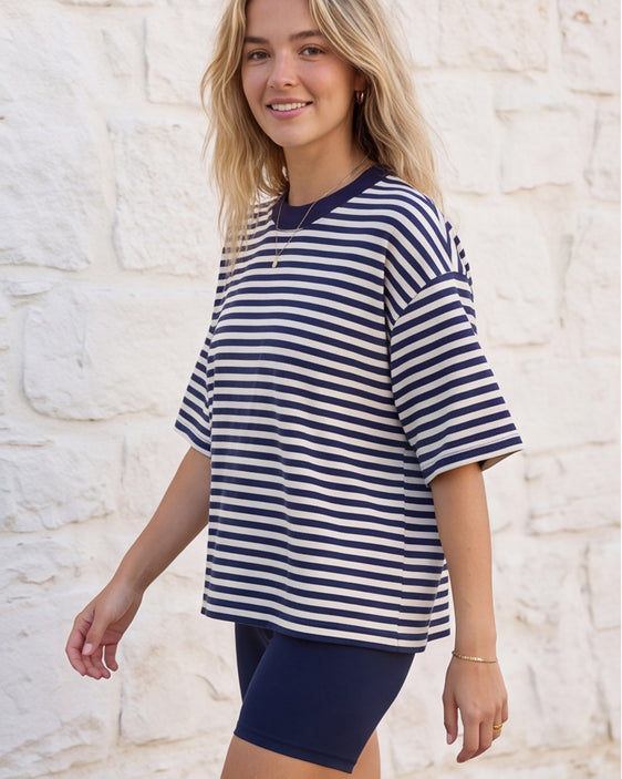 Lived-In Striped Short Sleeve Tee